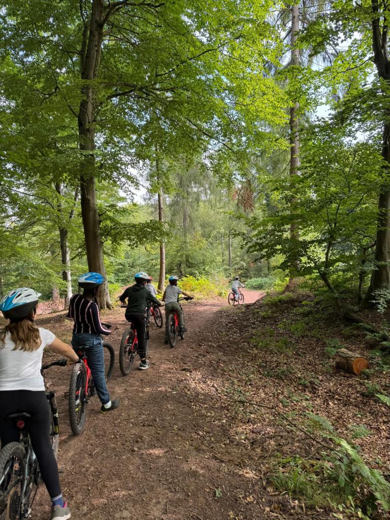 Children riding bikes